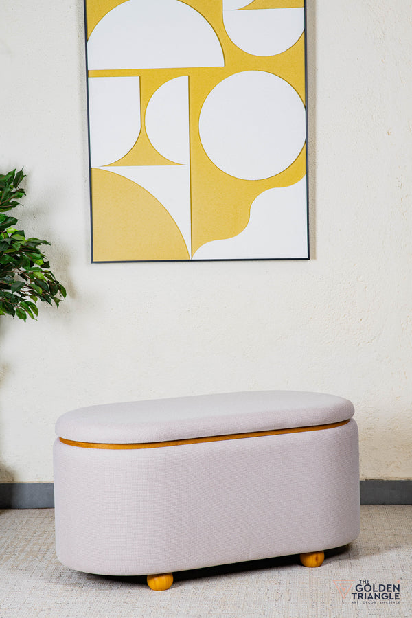 Astral Fabric Storage Bench - Beige