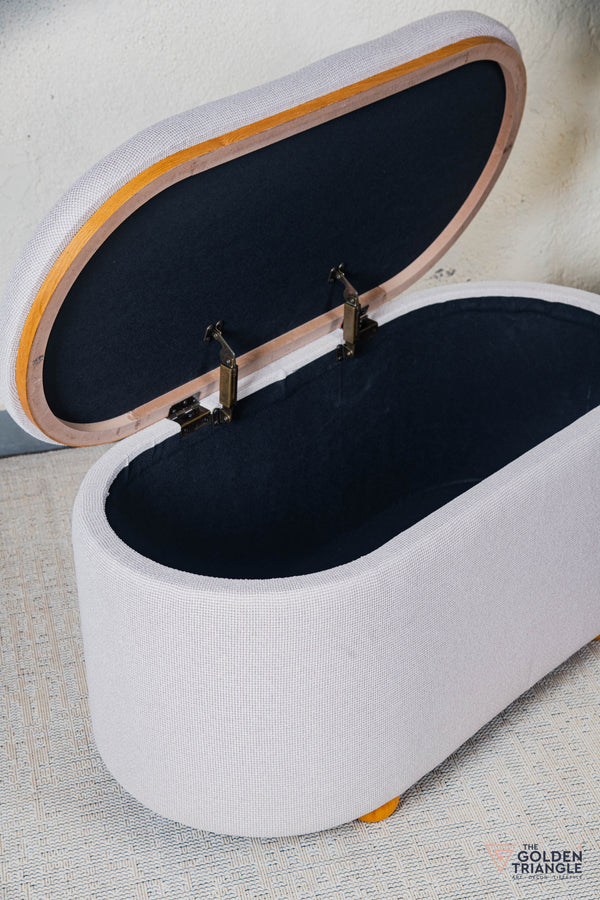 Astral Fabric Storage Bench - Beige