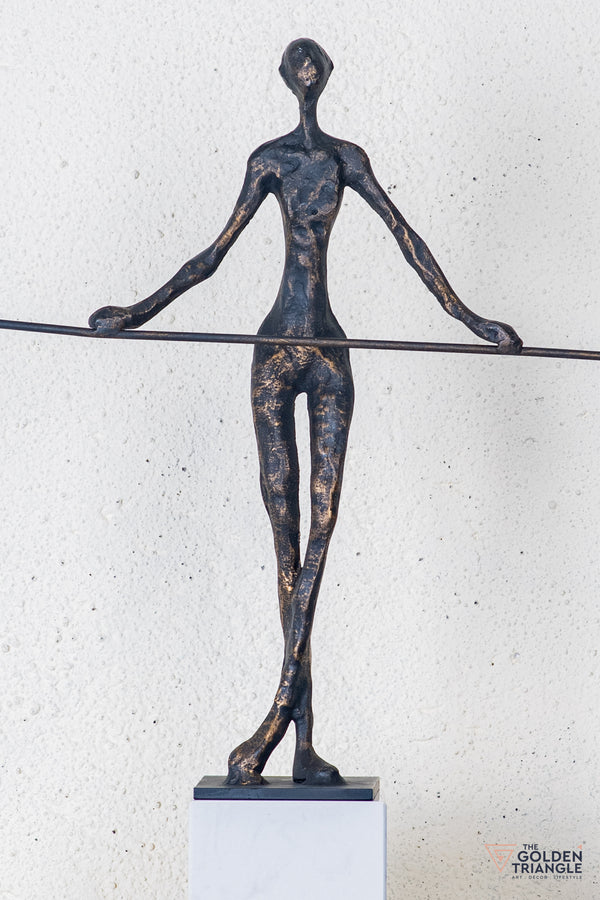 Rilo Gymnast Sculpture - Antique Black