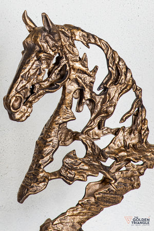 Zaru Horse Sculpture - Antique Gold