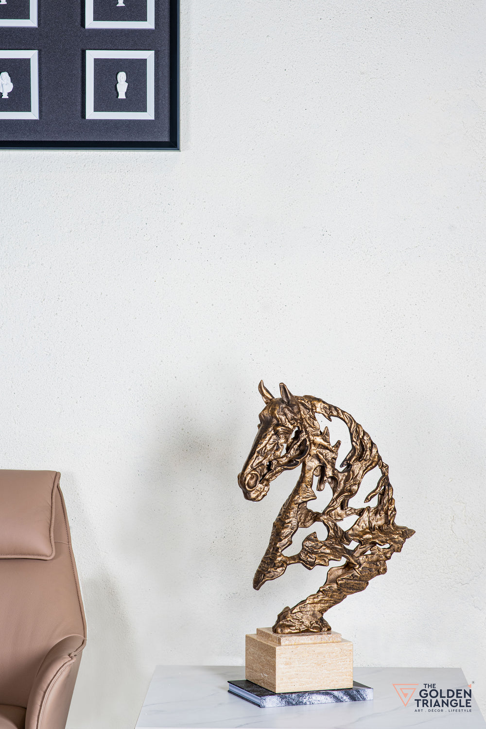 Zaru Horse Sculpture - Antique Gold