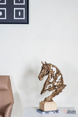 Zaru Horse Sculpture - Antique Gold