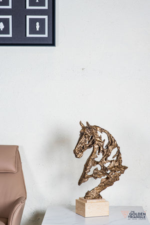 Zaru Horse Sculpture - Antique Gold