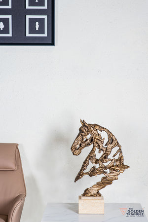 Zaru Horse Sculpture - Antique Gold