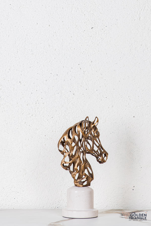 Elvo Horse Sculpture - Antique Gold