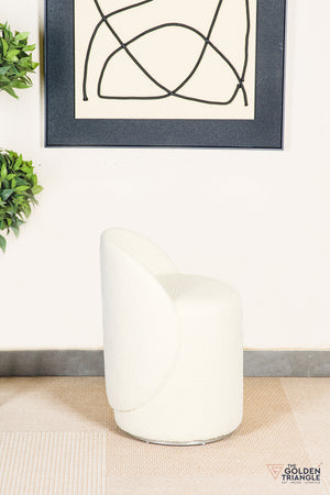 Orella Pouffe with Backrest & Swivel - Off White