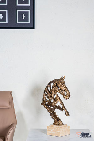 Zaru Horse Sculpture - Antique Gold