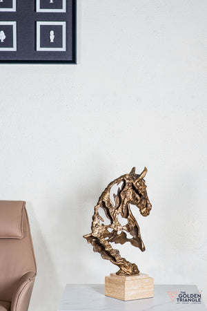 Zaru Horse Sculpture - Antique Gold