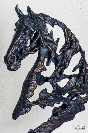 Zaru Horse Sculpture - Antique Black