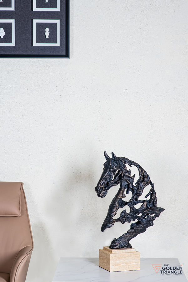 Zaru Horse Sculpture - Antique Black