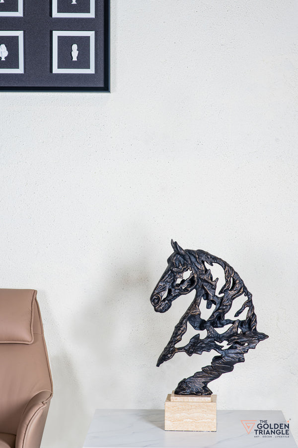 Zaru Horse Sculpture - Antique Black