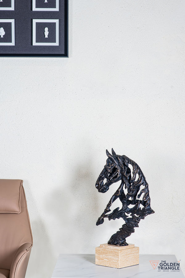 Zaru Horse Sculpture - Antique Black
