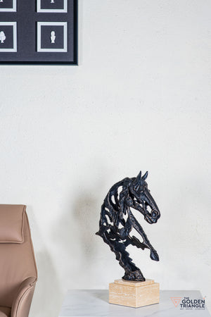 Zaru Horse Sculpture - Antique Black