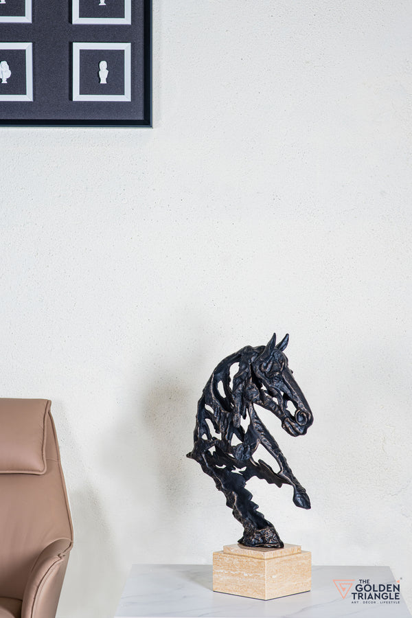 Zaru Horse Sculpture - Antique Black