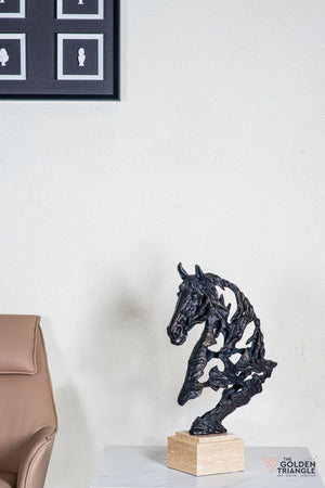Zaru Horse Sculpture - Antique Black