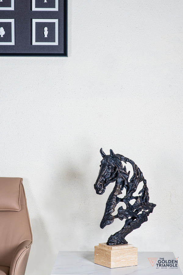 Zaru Horse Sculpture - Antique Black