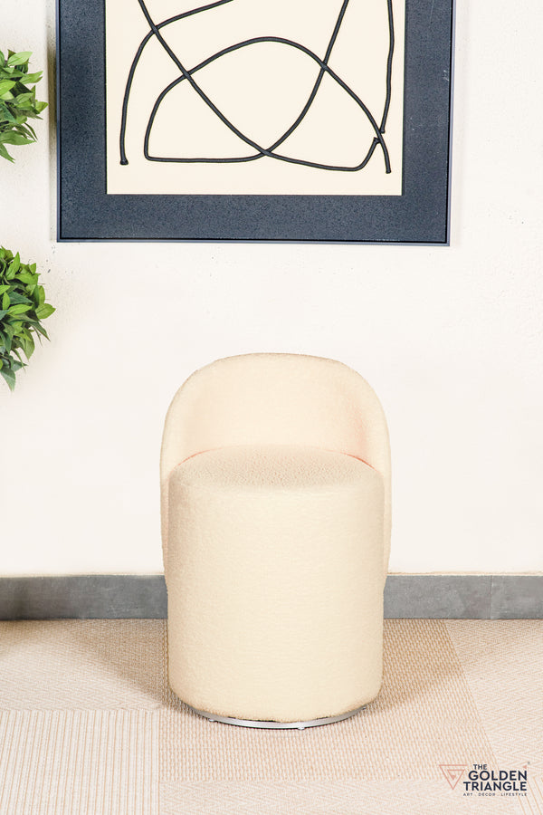 Orella Pouffe with Backrest & Swivel - Beige