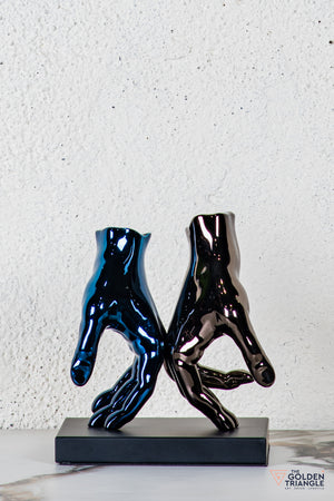 Linx Tabletop Decor - Blue & Gunmetal