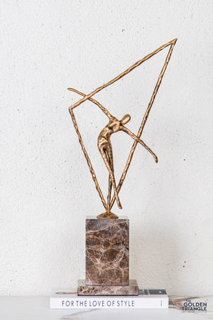 Vexa Gymnast Sculpture - Antique Gold