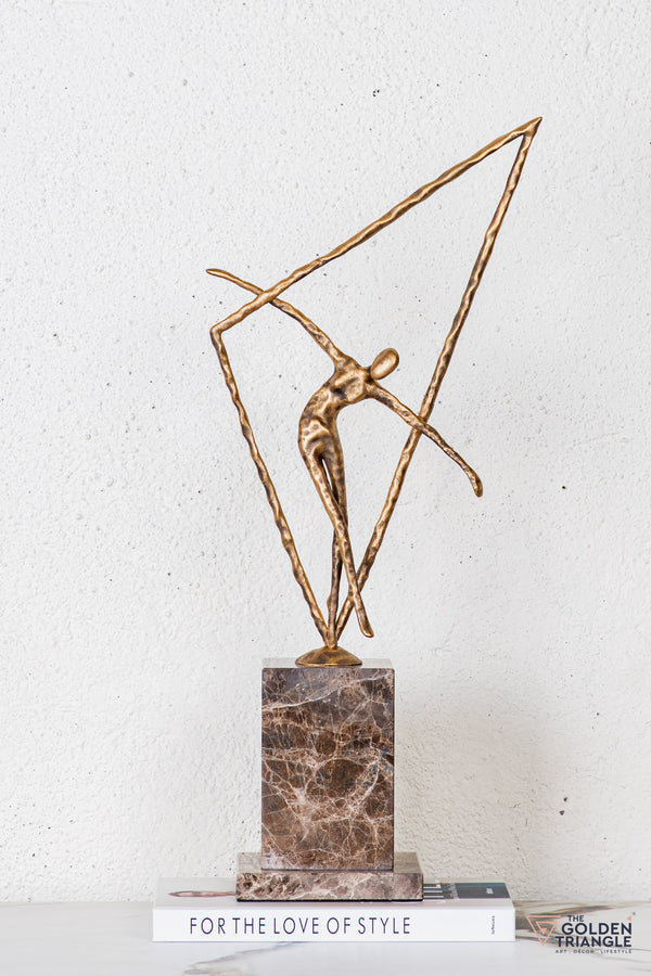 Vexa Gymnast Sculpture - Antique Gold