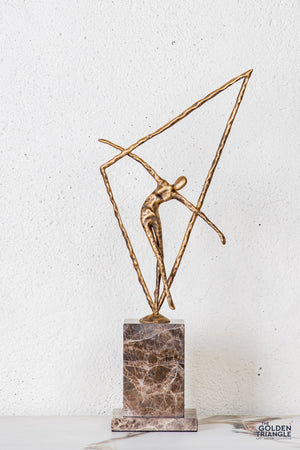 Vexa Gymnast Sculpture - Antique Gold