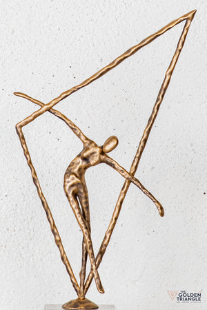 Vexa Gymnast Sculpture - Antique Gold