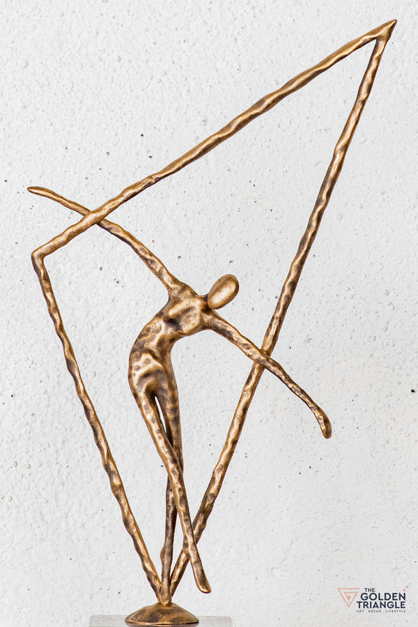 Vexa Gymnast Sculpture - Antique Gold