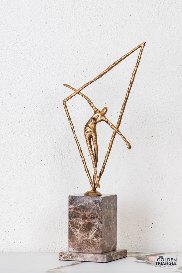Vexa Gymnast Sculpture - Antique Gold