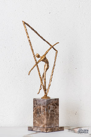 Vexa Gymnast Sculpture - Antique Gold