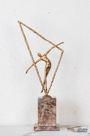 Vexa Gymnast Sculpture - Antique Gold