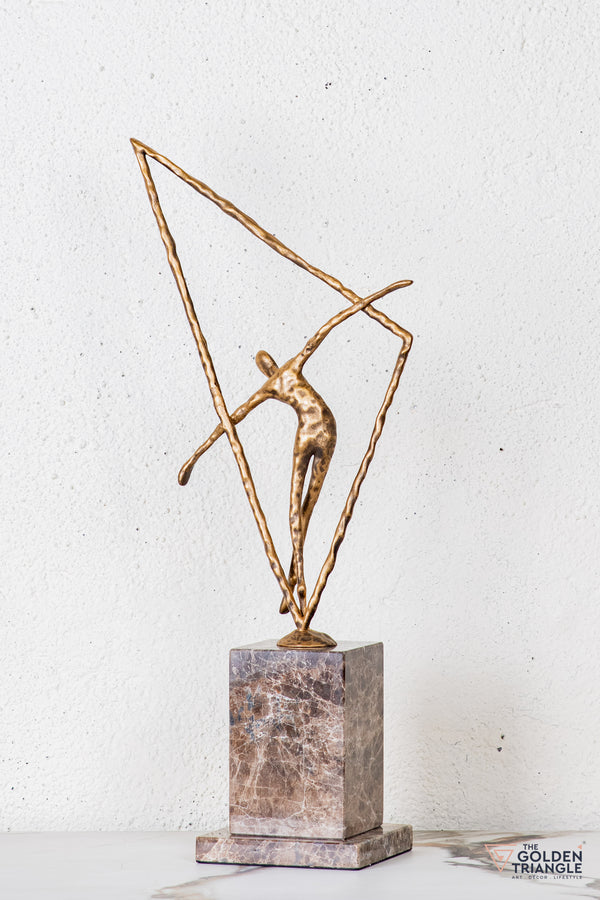 Vexa Gymnast Sculpture - Antique Gold