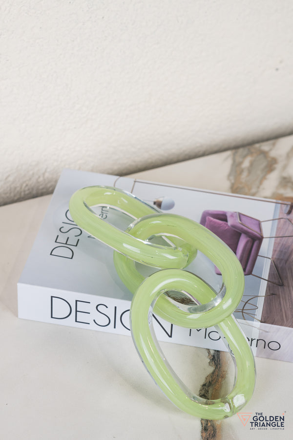 Lune Glass Chain Knots - Green