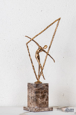 Vexa Gymnast Sculpture - Antique Gold