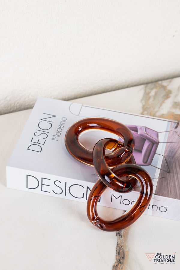 Auron Glass Chain Knots - Brown