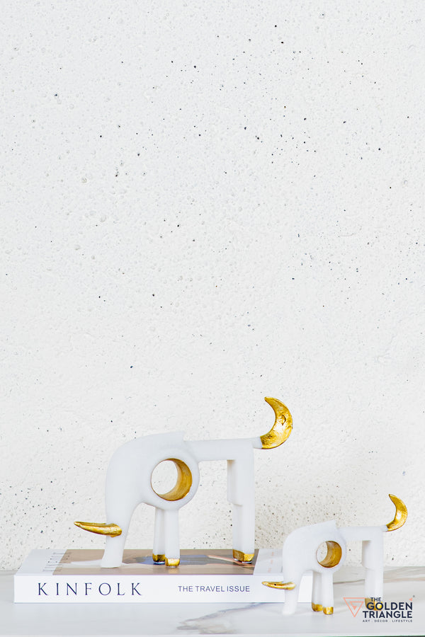 Zane Bull TableTop Decor - White