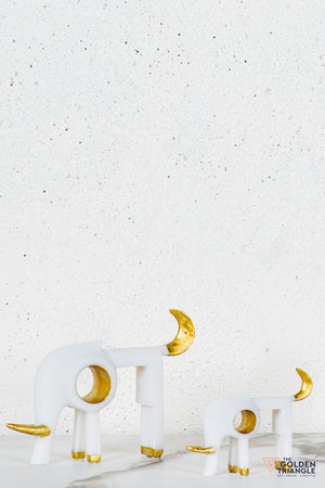 Zane Bull TableTop Decor - White