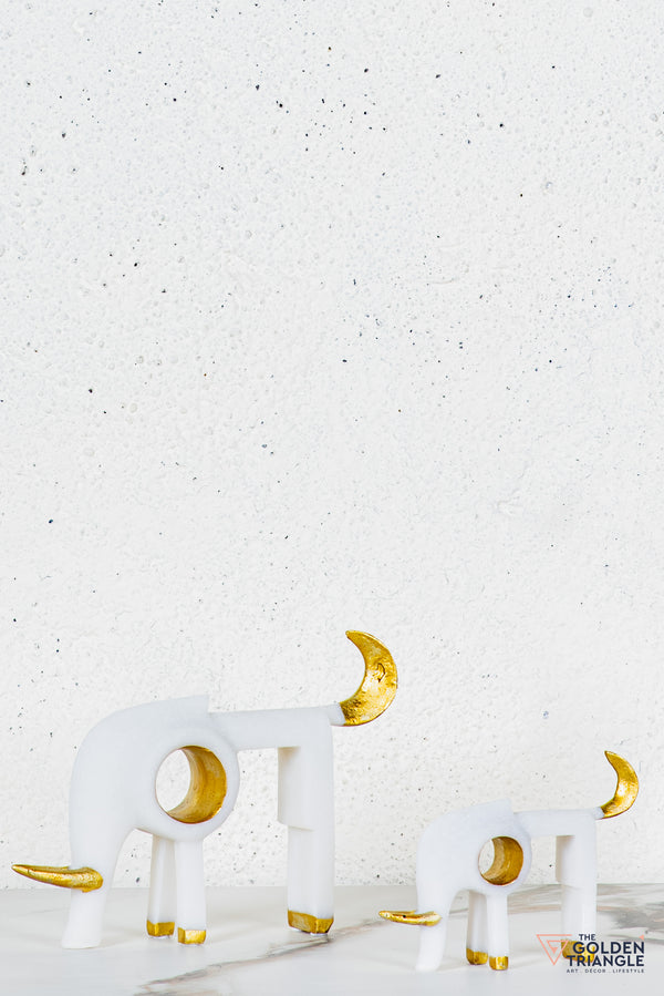 Zane Bull TableTop Decor - White