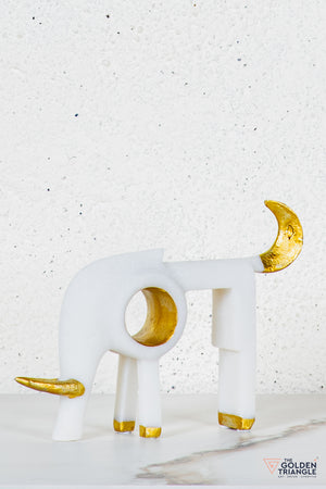 Zane Bull TableTop Decor - White