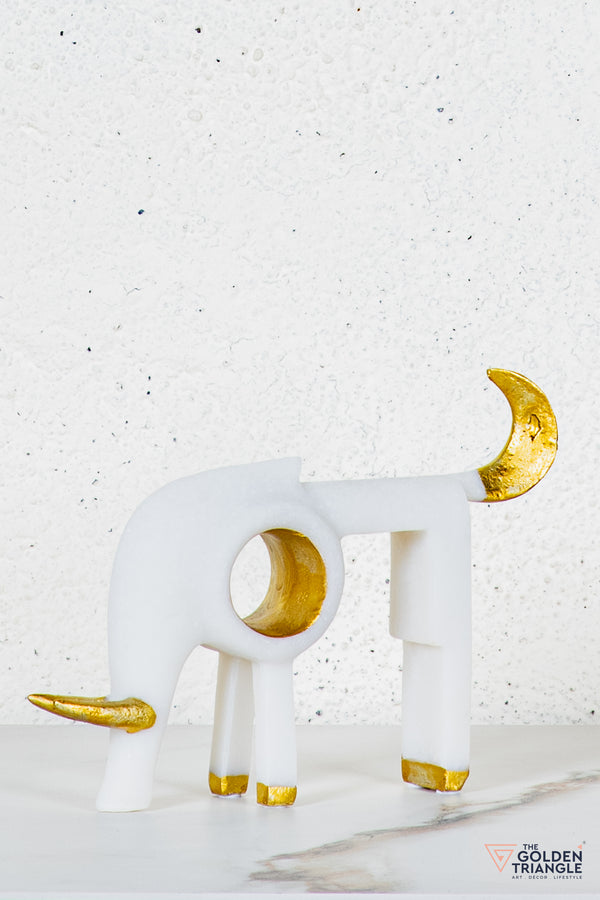 Zane Bull TableTop Decor - White