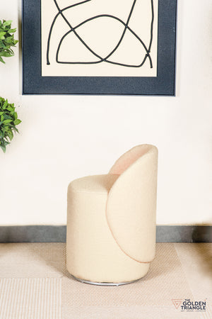 Orella Pouffe with Backrest & Swivel - Beige
