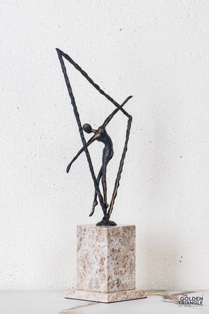 Vexa Gymnast Sculpture - Antique Black