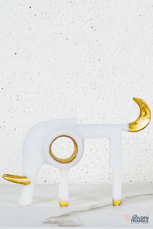 Zane Bull TableTop Decor - White
