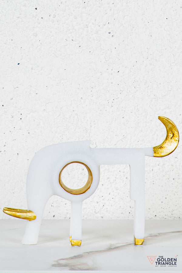 Zane Bull TableTop Decor - White