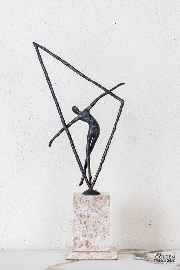 Vexa Gymnast Sculpture - Antique Black