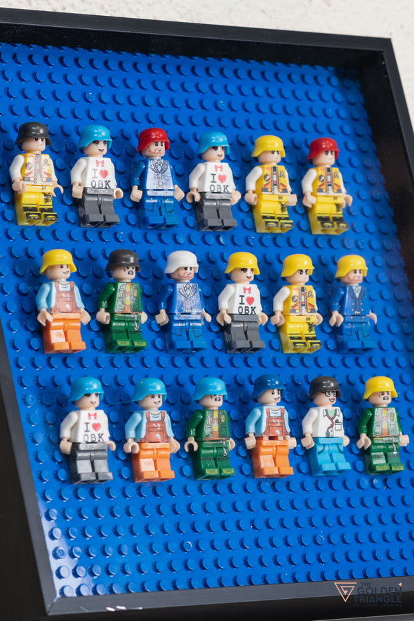 Lego Miniatures 3D Art Black Frame - Blue