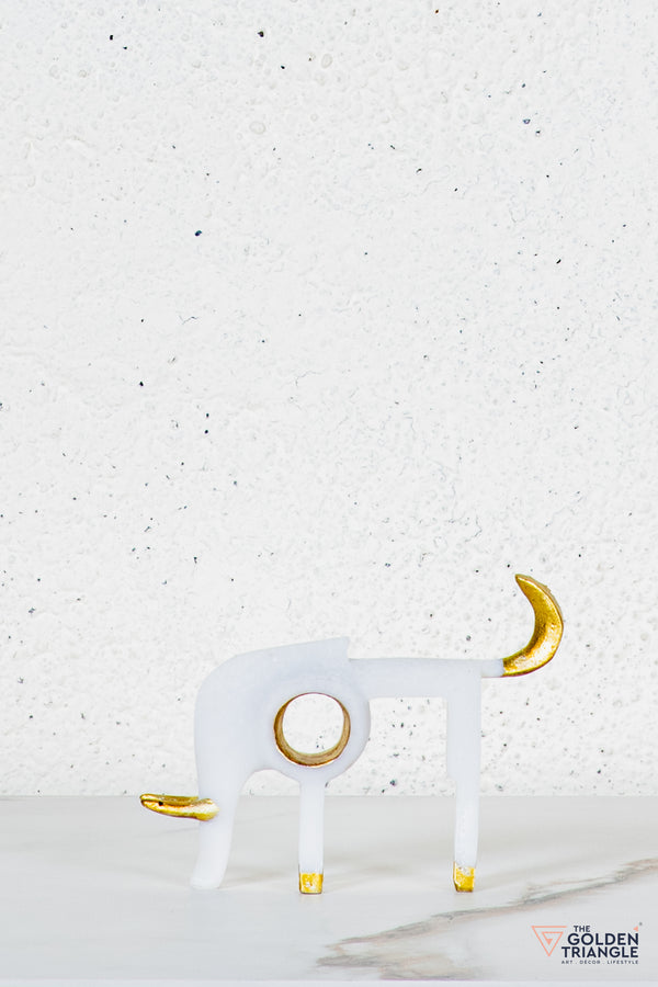 Zane Bull TableTop Decor - White