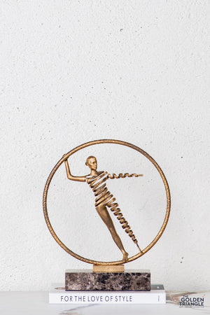 Omra Gymnast Sculpture - Antique Gold