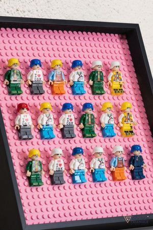 Lego Miniatures 3D Art Black Frame - Pink
