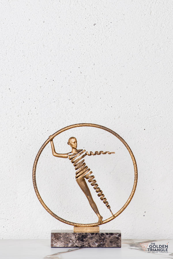 Omra Gymnast Sculpture - Antique Gold