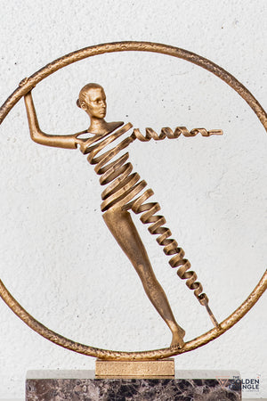 Omra Gymnast Sculpture - Antique Gold
